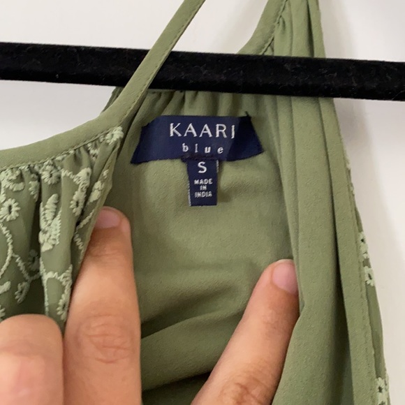 Green eyelet dress with smocked waist - Picture 5 of 5